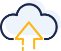 icon of a cloud with an arrow pointing up into it.